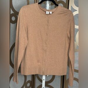 GAP Classic Camel Crewneck Cardigan Sweater | NWT | Size L